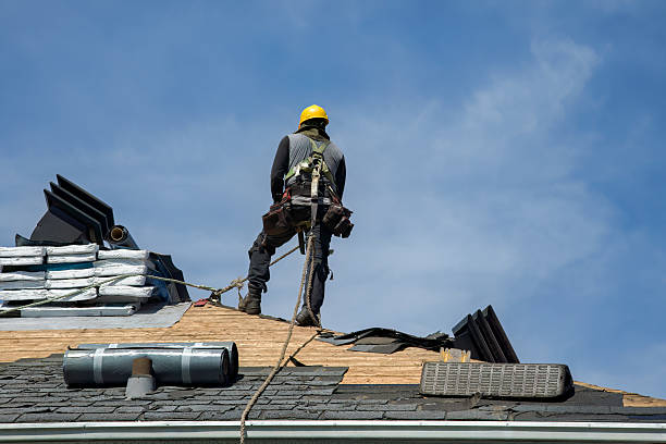 Professional Gutter Installation technician working in Brown City, MI